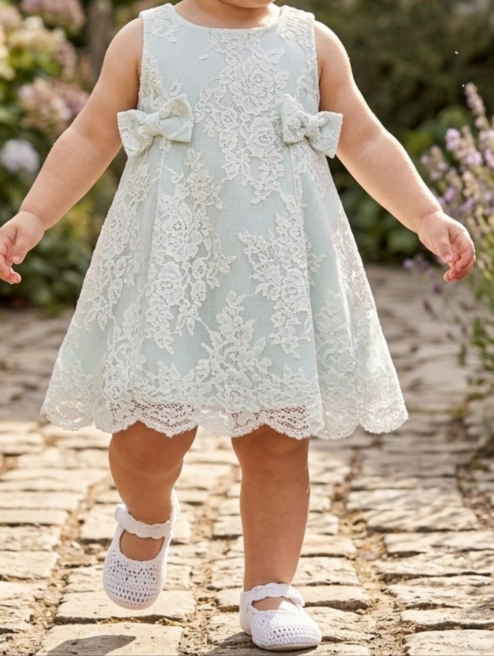 Gymboree Mint Lace Overlay Party Dress with Waist Bows